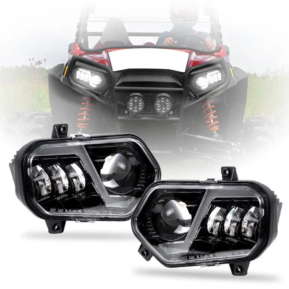 Polaris Rzr 800 XP 900 Sportsman Front Headlight Assembly HI / LO Beam LED Headlights For Atv / Utv