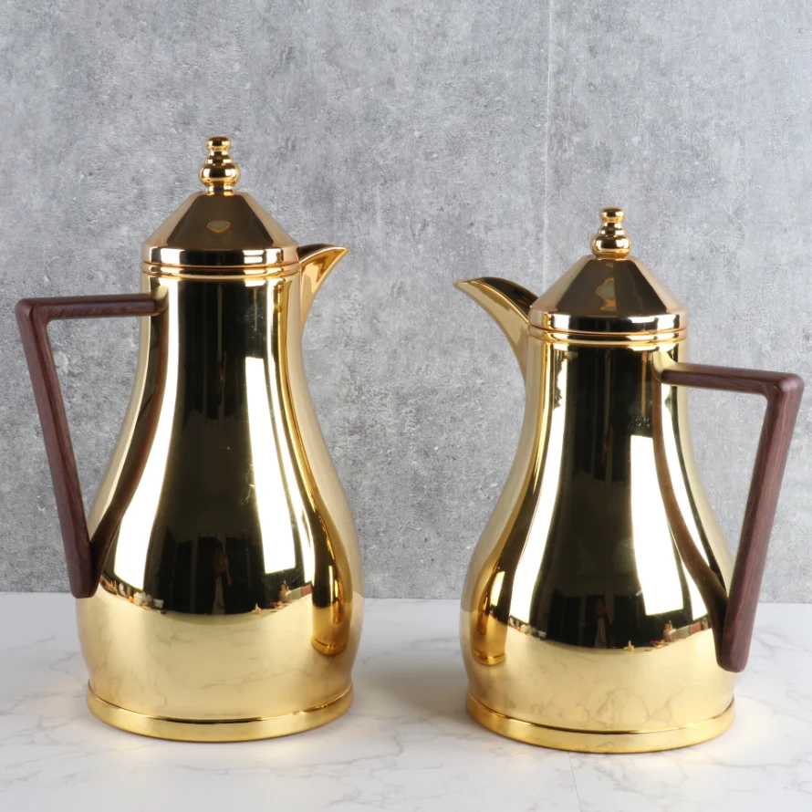 0.7l+1l Arabic Insulated Coffee Pot Set Glass Liner Plastic Body Ideal