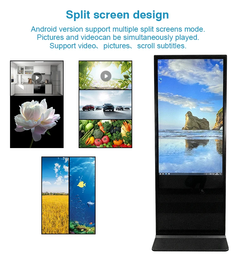43 55inch Floor Standing Vertical Touch Screen Hd Lcd Led Digital