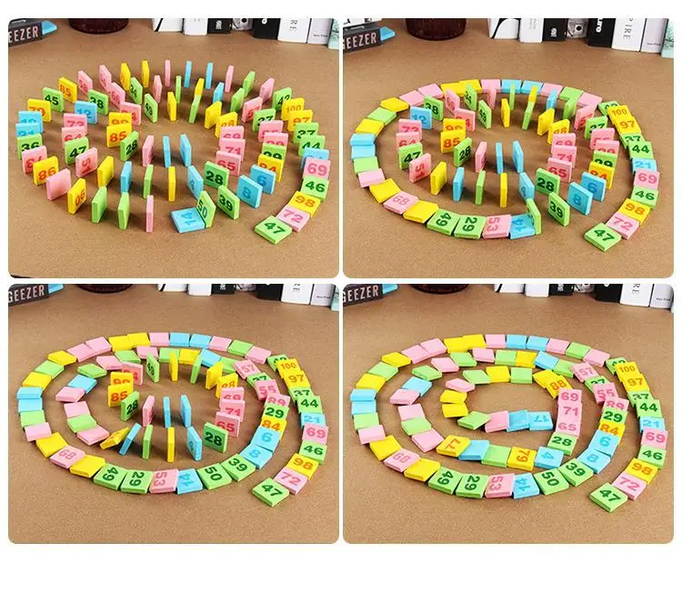 Multicolour Math Baby Math Toys Wooden Multicolour Mathematics Math Domino Blocks Early ...