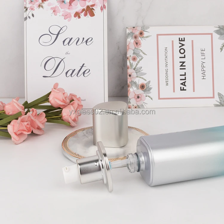 Recyclable Cosmetic glass bottle set irregular shape special design skincare cosmetic packaging bottle with matt spray pump cap supplier