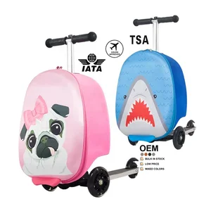 2026 New Design UK EU Patent 19 Inch EVA 3 Wheels Child Trolley Bag Suitcase Scooter Kid Scooter Luggage