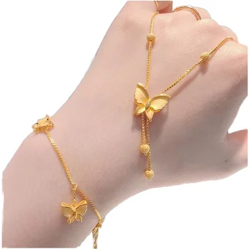Designer 18K Gold Plated Laser Butterfly Necklace New Stainless Steel Classic Jewelry Sets for Wedding Engagement Anniversary