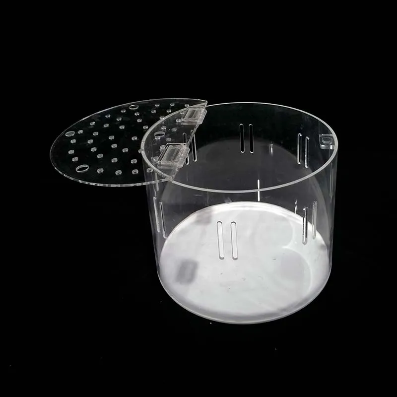Factory Custom clear Round Reptile Terrarium Pmma Plexiglass Acrylic Pet Reptile Cage Bin Box case Cage Acrylic Reptile tank