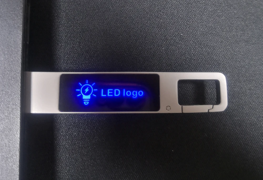 Hook Keychain LED Glowing Logo Metal USB Flash Drive (U43)