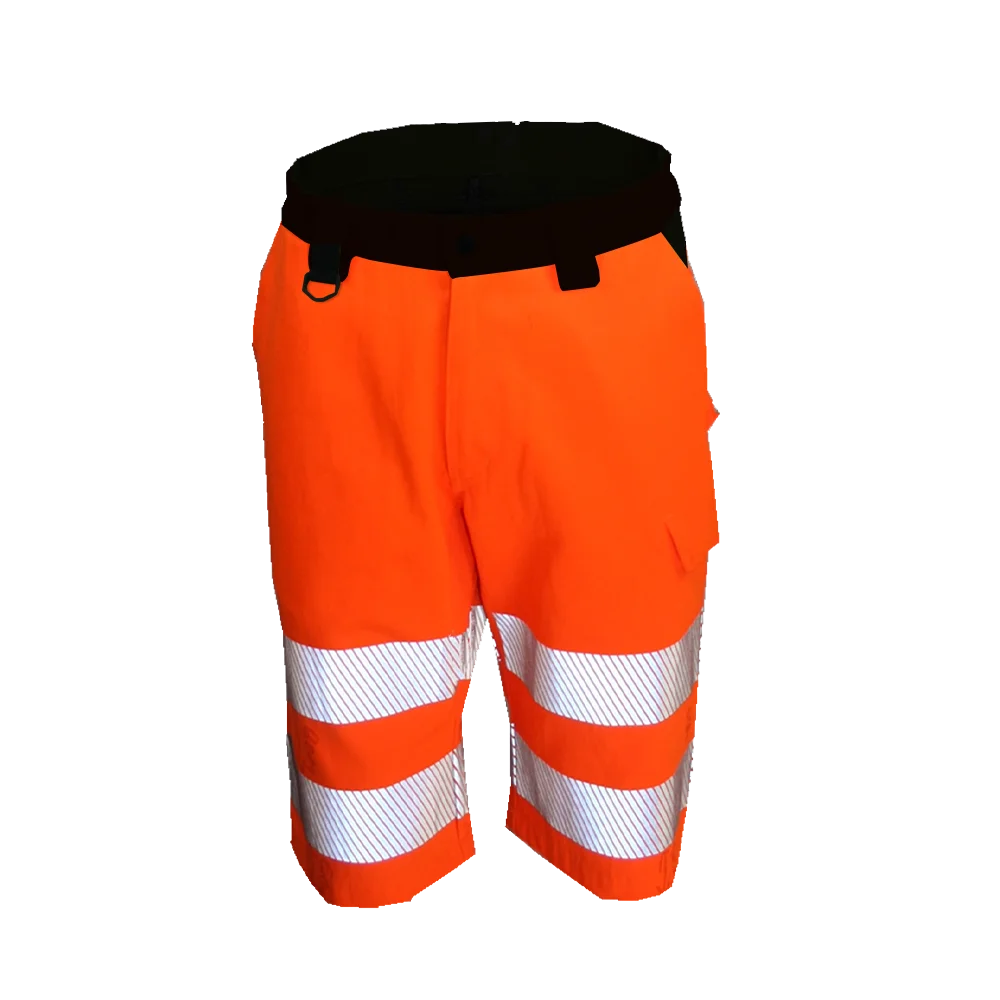 Custom Made Hi Vis Quick Dry Workwear Shorts with Reflective Water-Proof Feature Windproof  Safety Work Pants for Men with Logo