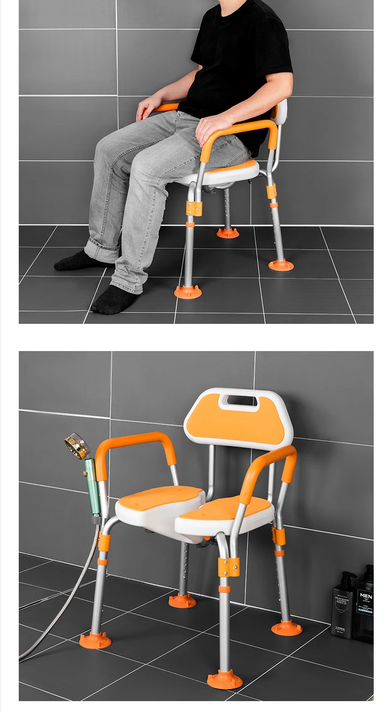 product wholesale adjust shower chair aluminum bath chair for the disable bathroom seat chair for shower bathroom stool-11