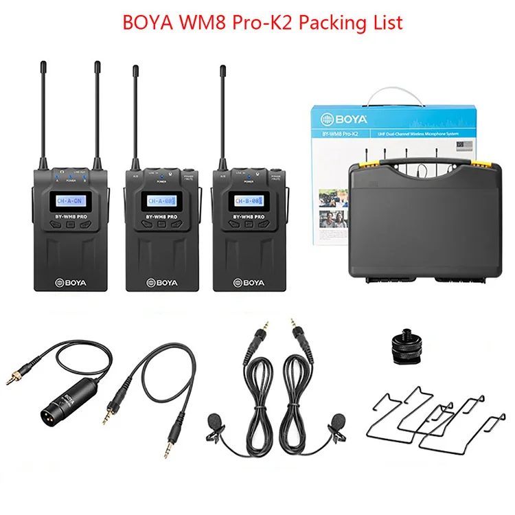 BOYA BY-WM8 Pro K1 K2 Wireless Mic System for DSLR Cameras