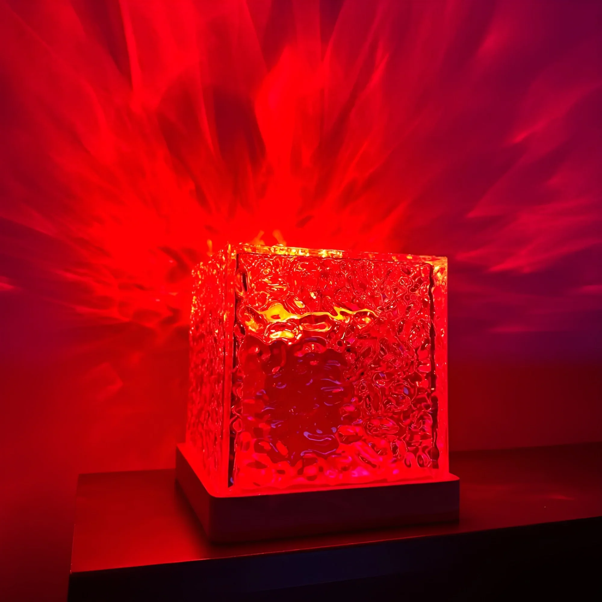 Dynamic Mode Rotating Water Ripple 16 Color Changing Crystal Projector Remote Control Atmosphere Space Night Light Table Lamp
