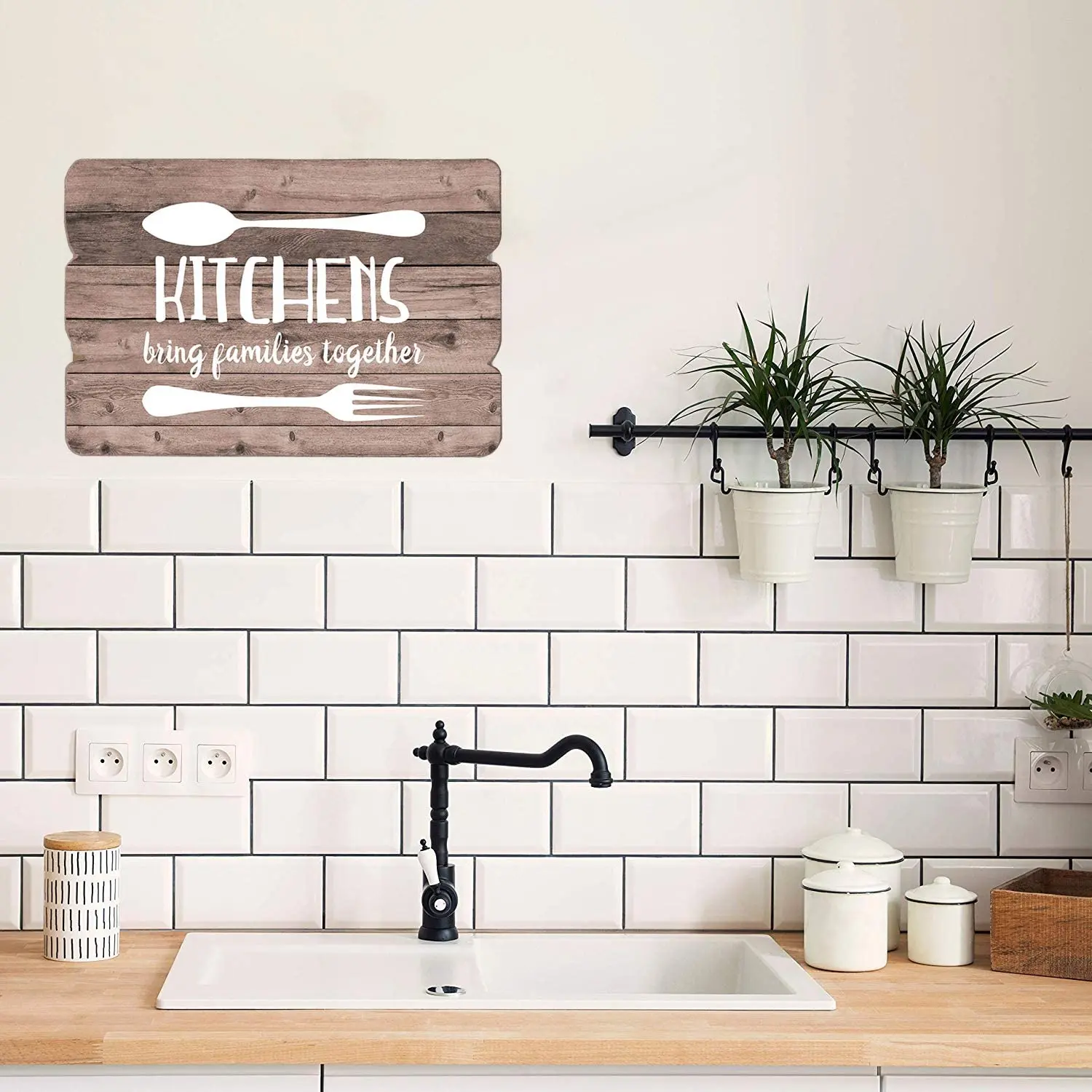 Dozili Panneau « Bon Appetit » Pour Décoration Murale De Ferme, Cuisine, Ferme, Ferme, Panneau En Bois Personnalisé De 15,2 X 50,8 Cm