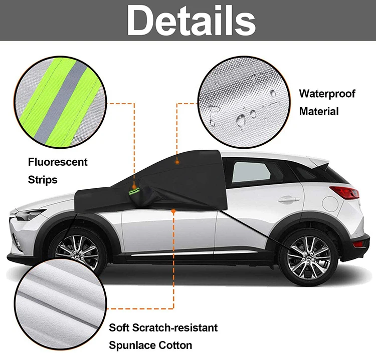 Windshield Sun Shade Waterproof Protector Car Cover Heated Windscreen Snow Car Cover with Full Protection