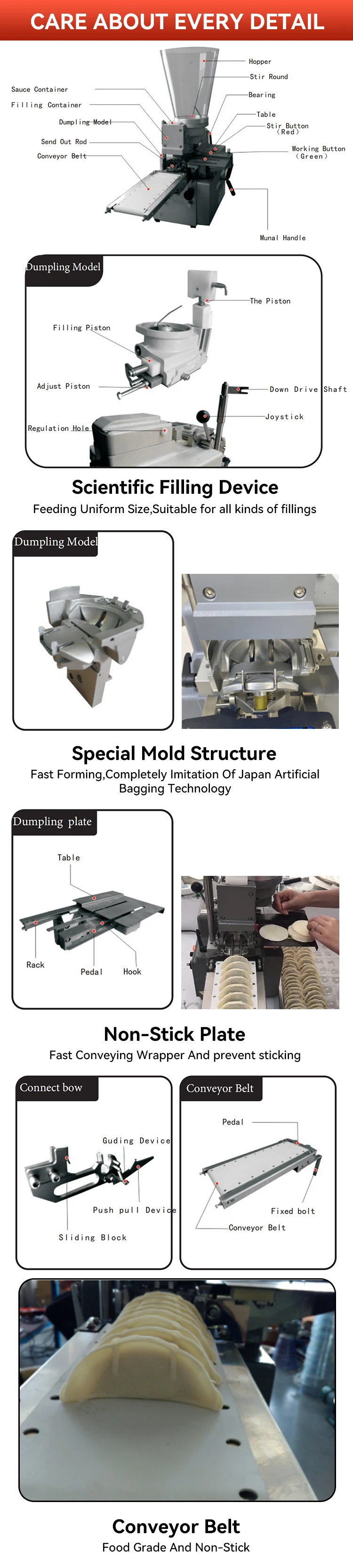 Grain product Tabletop mini home semi automatic small size table top japanese fried dumpling forming gyoza making machines maker