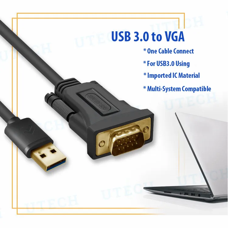 New USB 3.0 to VGA Adapter Multi-Display Video Converter for Windows 10/8.1/8/7/XP, No CD Driver Needed