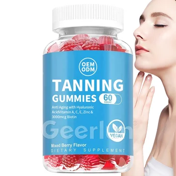 Factory Supply Skin Protection Hair Strength Gummy Antioxidant Vitamin E Supplement Tanning Gummies