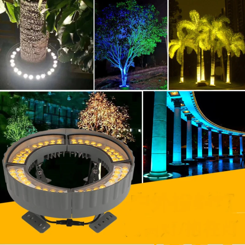 Hoop Tree Lamp Cedrus Maple Coconut Palm RGBW Led Landscape Lights Decor Hug Tree Lamps Palm Tree Ring Lights
