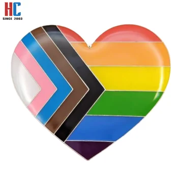 20 Years  Factory Custom Progress Pride Rainbow Flag lapel pin Badge Gay LGBTQIA