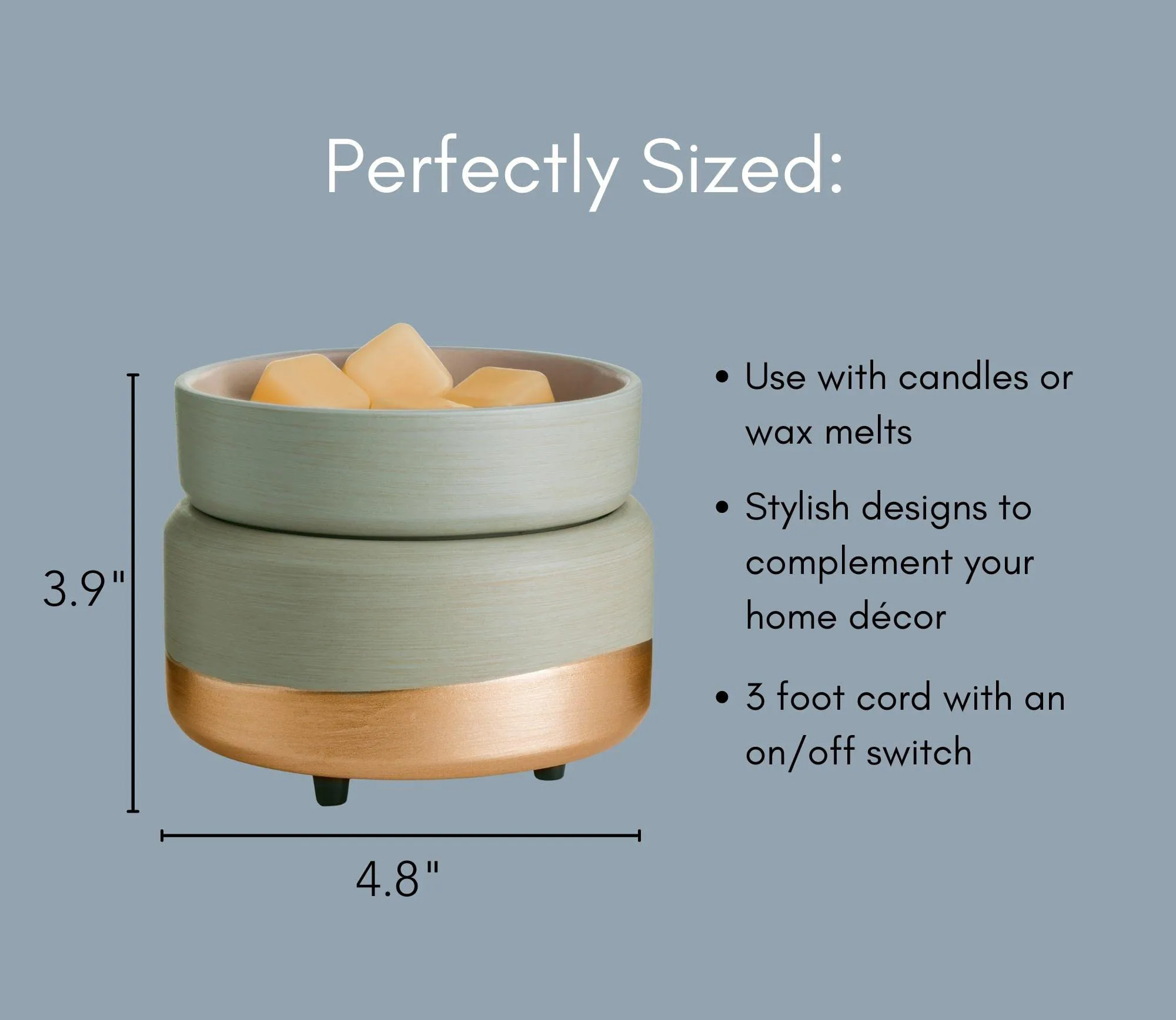 2-in-1 Multi-Function Electric Ceramic Wax Warmer for Scented Wax Tart Cube for Wax Melt and Candle Burner