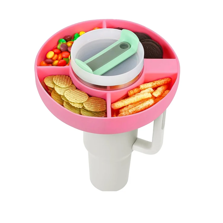 Reusable Silicone Snack Bowl For 40 Oz Tumble With Handle Snack Tray