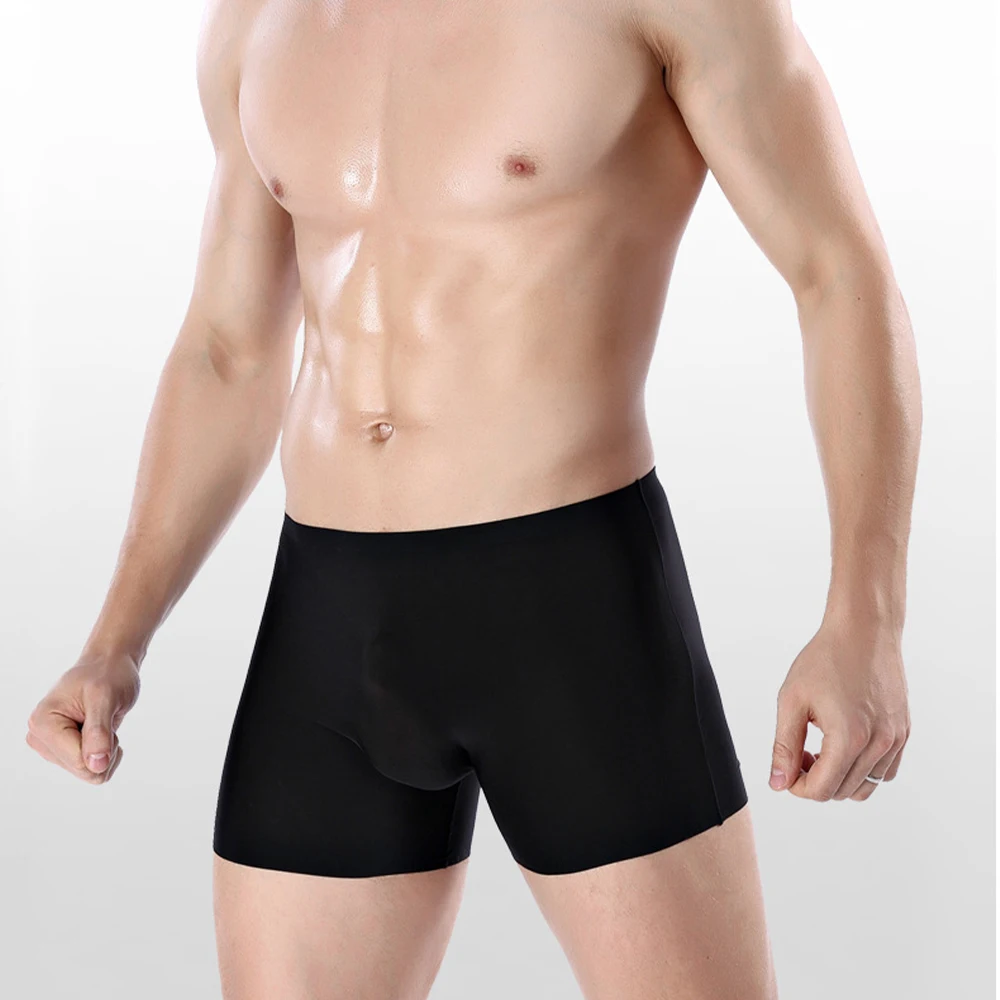 Boxer senza cuciture da uomo in tessuto di nylon di seta estiva di ghiaccio sexy traspirante e confortevole588_voghion.com