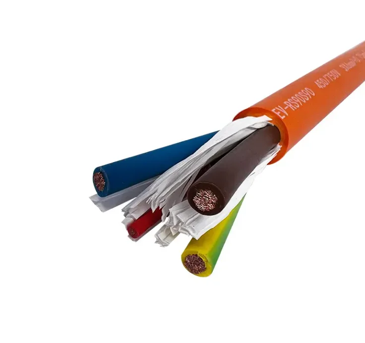Cheap 3*6mm2 H05BZ5-F AC 450/750V copper conductor rubber insulation PUR sheath ev charging cable for electric vehicle