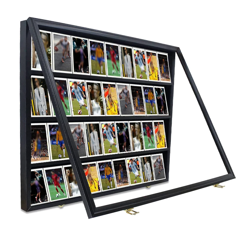 Custom Sports Card Display Frame Black Clear View Lockable Cabinet ...