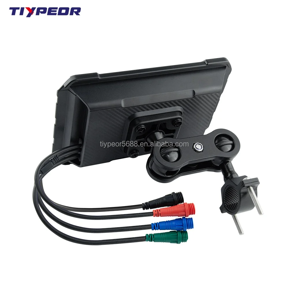 product tiypeor 5inch moto gps waterproof wireless android auto carplay portable motorcycle display screen navigation with dvr-6