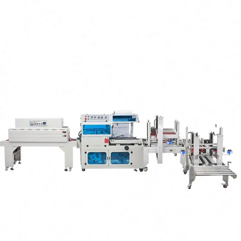 TEBAK Full Automatic L Sealer Sealing and Cutting Machine Shrink Wrapping Machine Box Carton Heat Shrink Tunnel Packing Machine