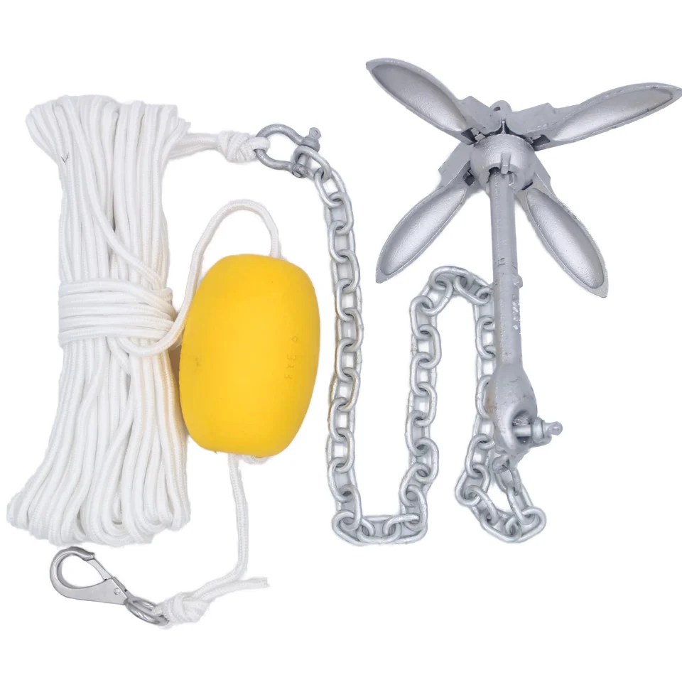 Hot Dip Galvanized Folding Anchor Kit Boat Accessories with Mushroom Anchor for Secure Mooring
