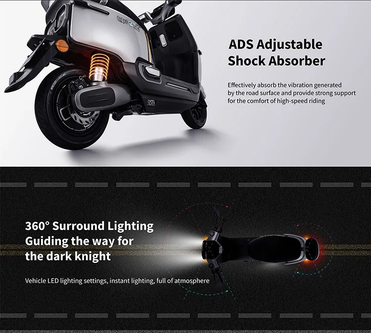 Tailg 1200w Adult Electric Motor Scooter 72v 60v Battery Motorized E