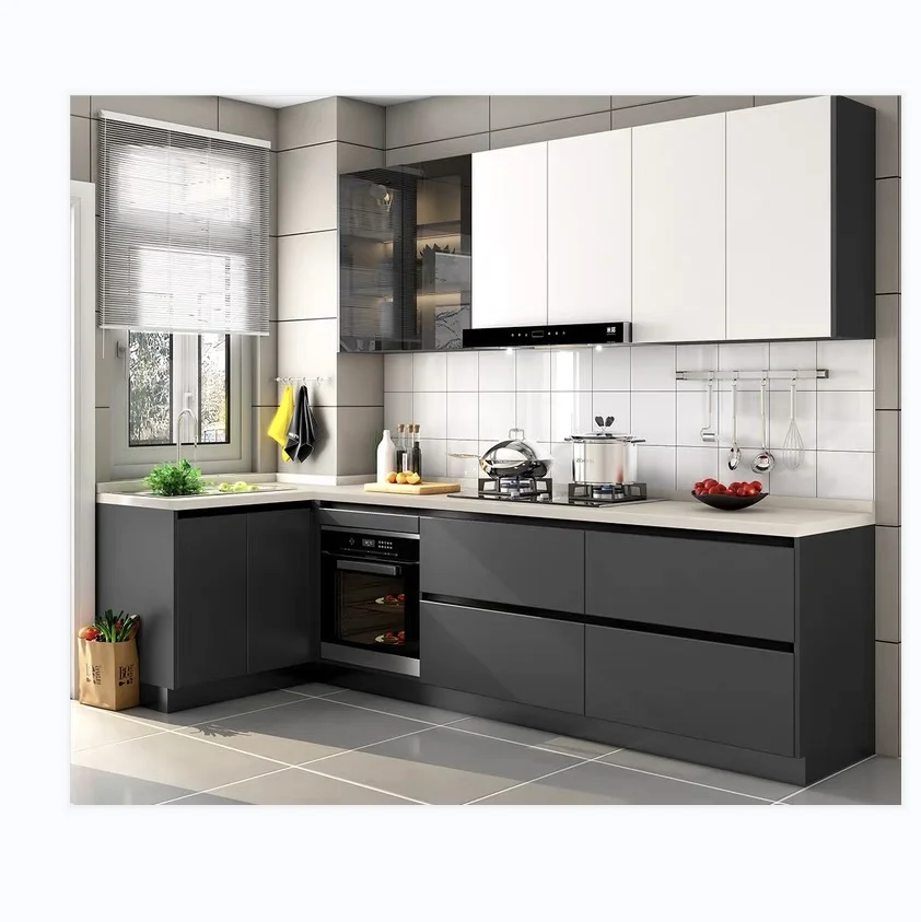 Smart Kitchen Unit Kitchen Complete Set Wood Lacquer Melamine