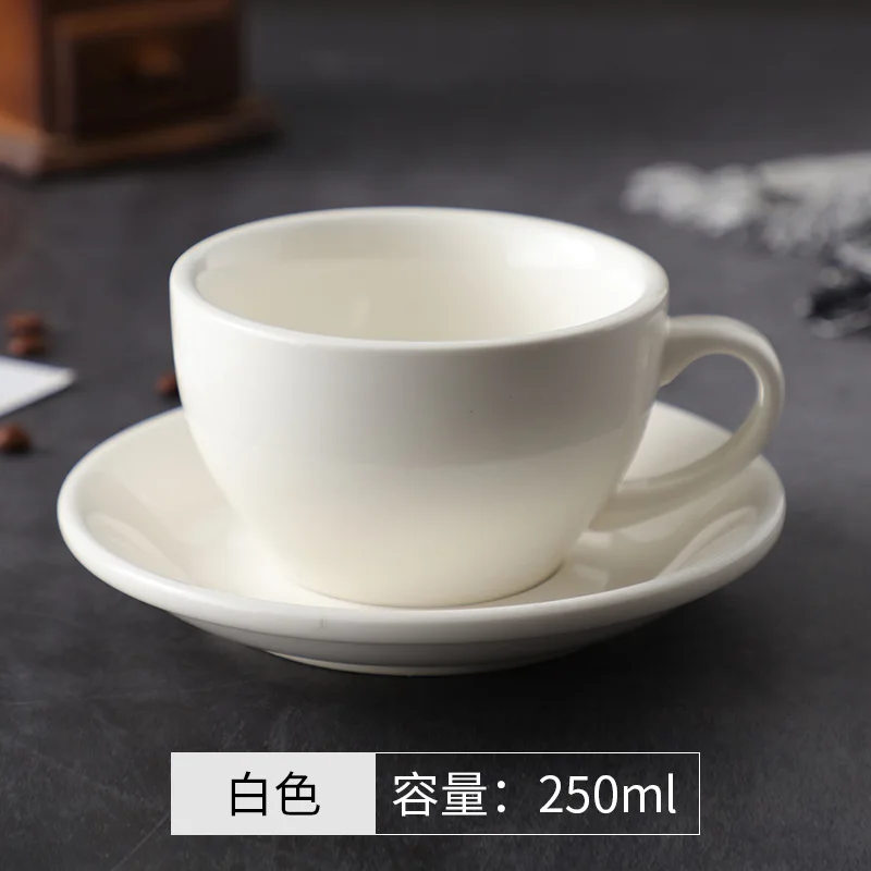 Colorful Custom LOGO TEXT 250ml Color Glazed Thickened Big Ceramic Cappuccino Latte Cup Porcelain Ceramic Cup Mug