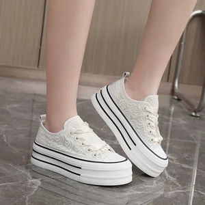 BR606 Wholesale Women's Casual Flat Shoes for Spring Summer Outdoor Walking Versatile Design with Hollow Breathable Thick Sole