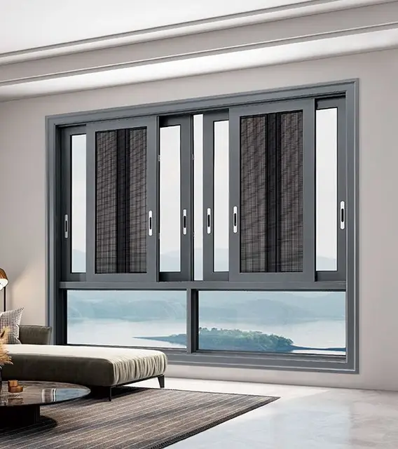 NEW Design Aluminium Profile Exterior Glass Sliding Window Fenetre Coulissante Balcony Vertical Sliding Window