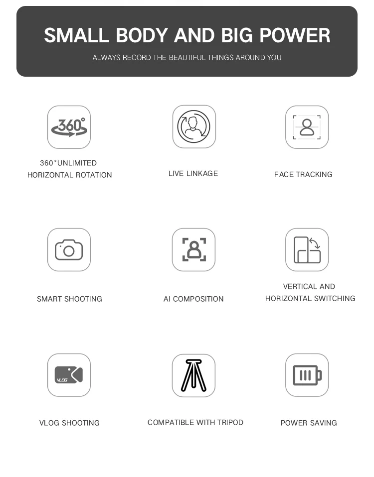 2020 Горячая продажа 360 Вращение авто лицо/тело слежения камера Смарт-съемка держатель мобильного телефона B6