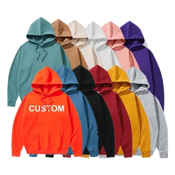 Custom logo 100% cotton men hoodie sweatshirts set fleece jogger clothing blank oversize hoodie unisex pullover men's hoodies