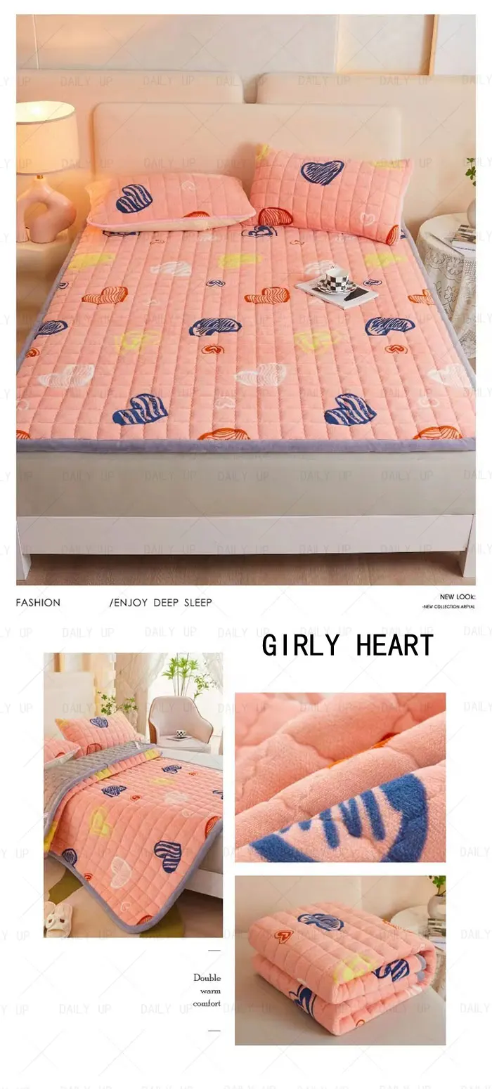 Padded Soft Bed Mattress Cover Topper Adults King Size Air Breathable Comfortable Sleep Bedding Mattress For Hotel Bedroom