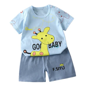 Summer Fashion Design Print Cotton Suit for Boys Kids Outfit Clothing Set