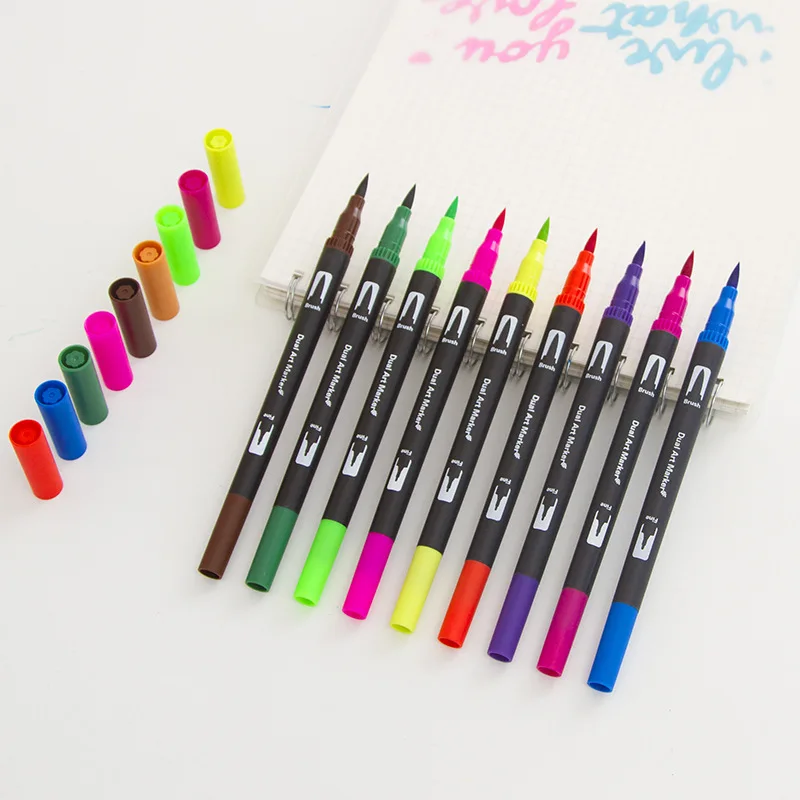 OBOSOE Dual Tip Brush Pens 48 Colours Felt Tip Pen Colouring Pens for Adult  Colouring Books Brush Pens ,Felt Tip Pens 