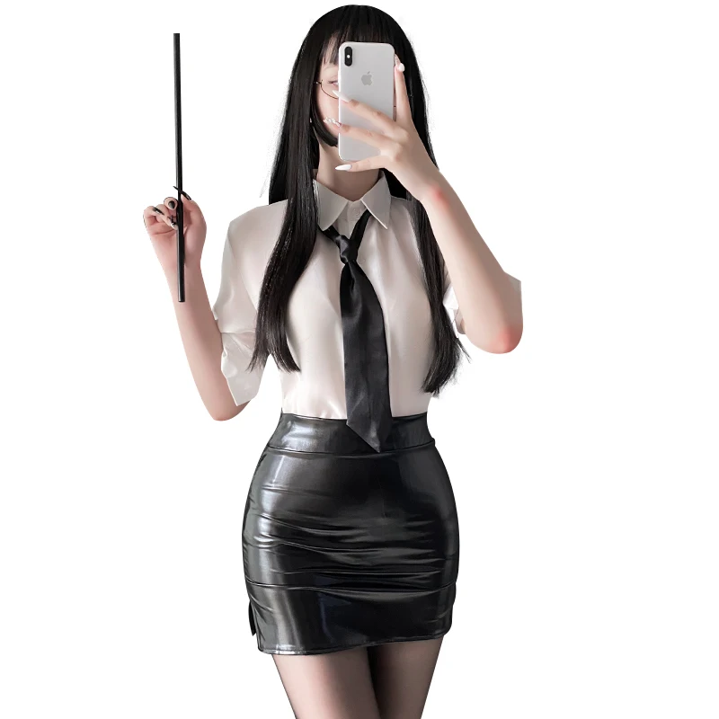 Secretary In Latex Skirt