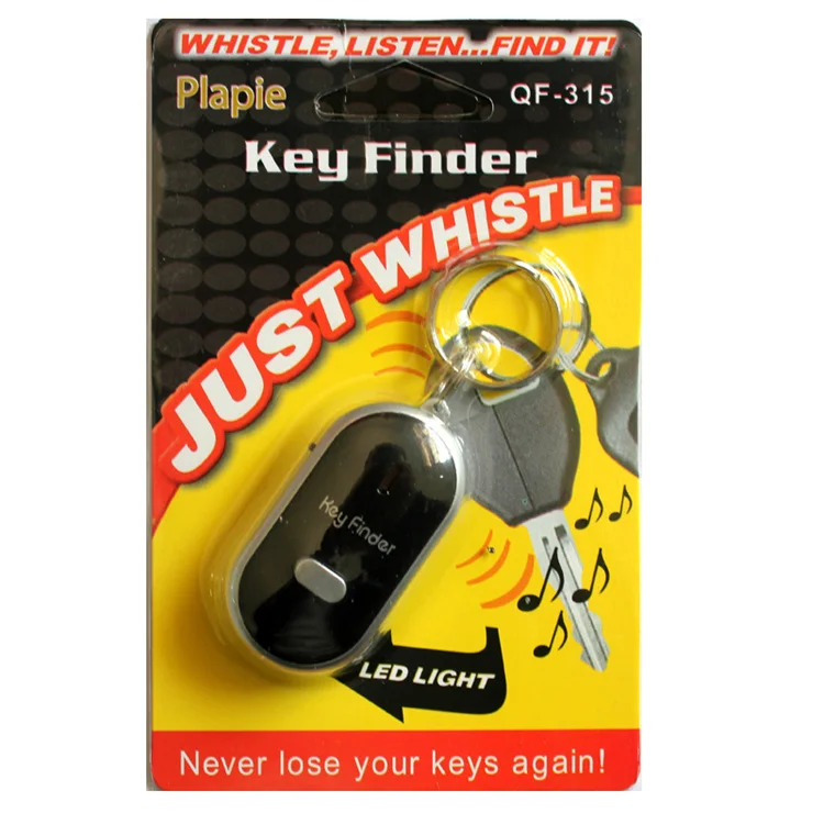LED Anti-Lost Alarm Keychain Smart Tag Locator Pet Child Tag Remote Whistle Key Finder