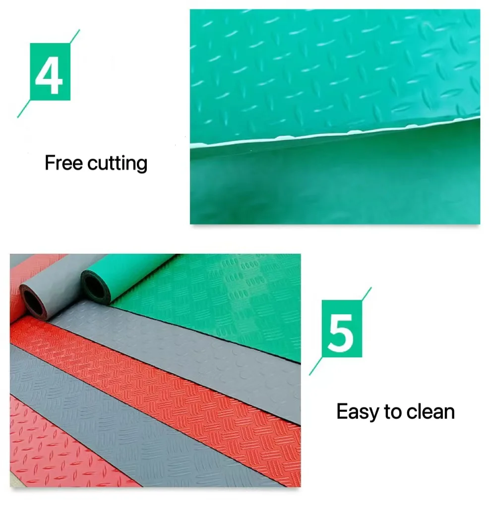 Anti slip 3mm Industry Outdoor Garage Rubber Pvc Floor Covering Floor
