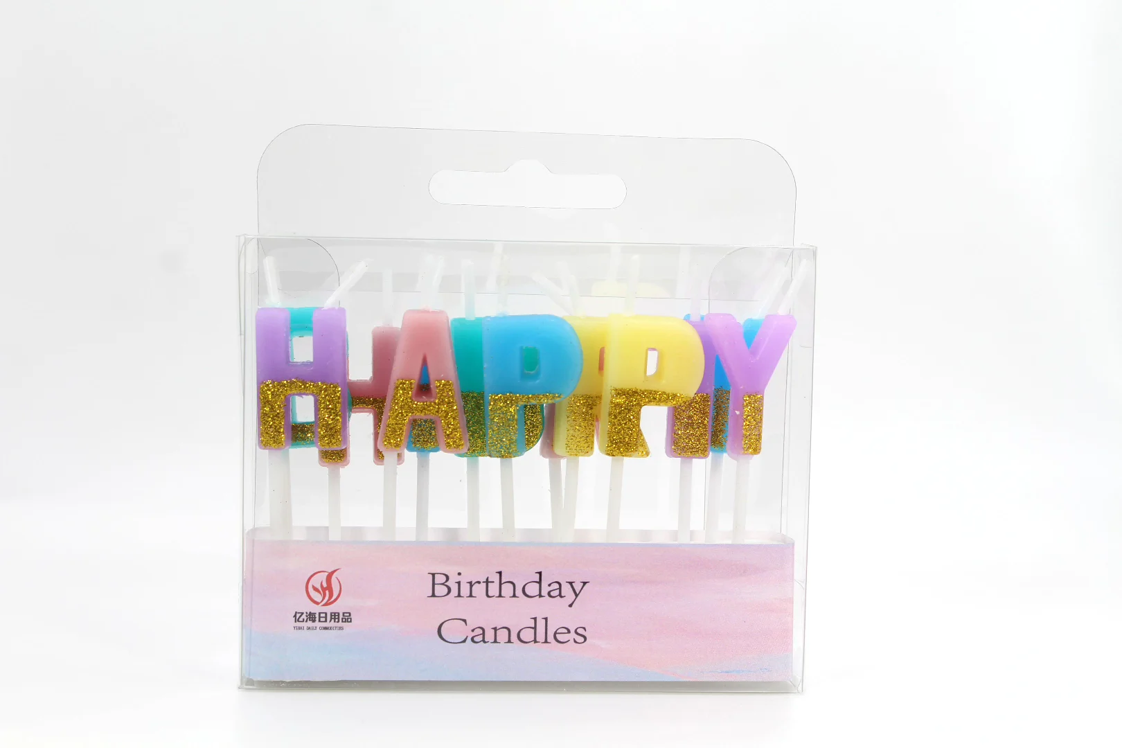 Handmade Paraffin Wax Happy Birthday Twisted Cake Letter Candles For