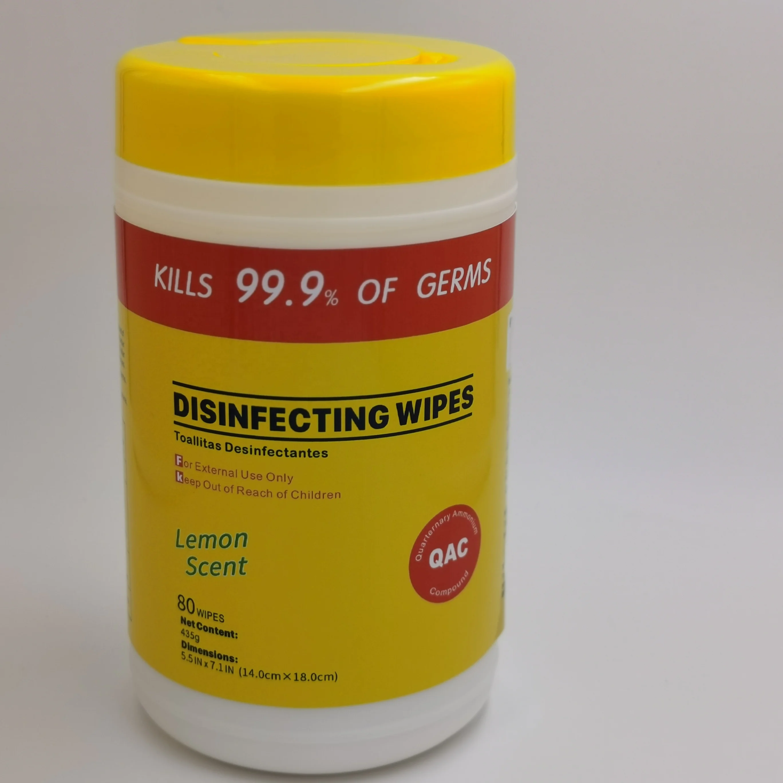 Oem Ndc Msds Lemon Scented Antibacterial Custom Disinfecting Wet Wipes With 0.13 Benzalkonium