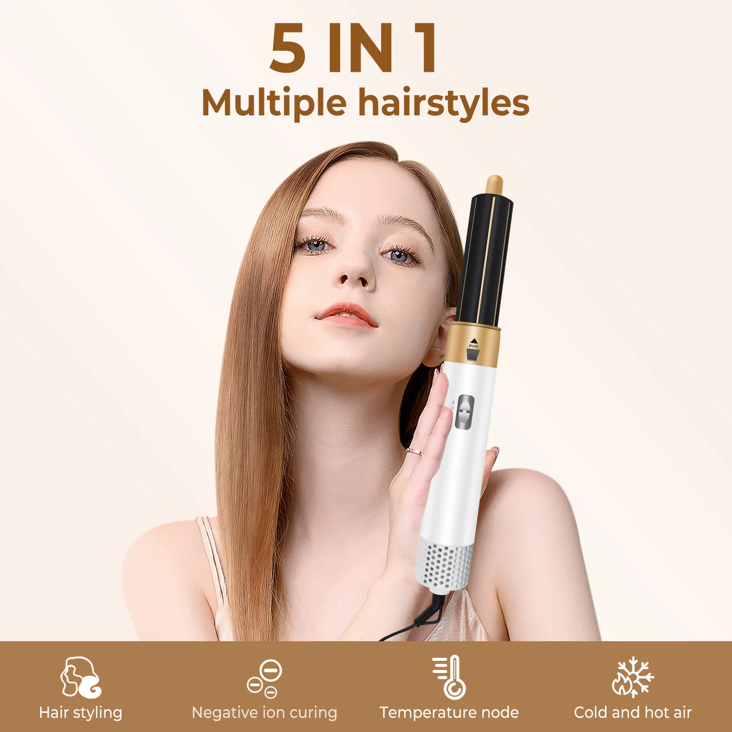 New Professional Hair Dryer 5 In 1 Hairdryer Comb Multifunction Hair Blow Dryer Buy