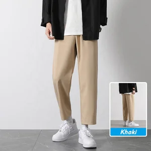 Men's Customizable Business Suit Pants 100% Polyester Solid Color Fashion-Styled Plus Size Options Affordable