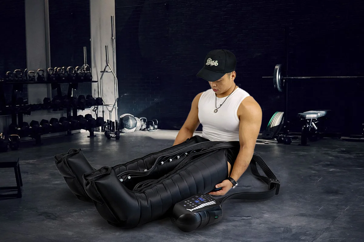 2024 Pressotherapy <a class='inkey' style='color:blue' href='https://www.vudvt.com/plug-in-air-compression-therapy-machine' target='_blank'>compression boots</a> Air massage Pressotherapy  Boots Recovery Compressible Limb Therapy Device manufacture