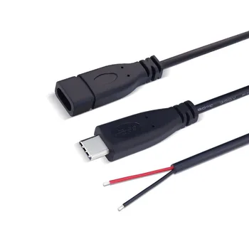 GIET 2-core  0.25m wholesale Android type c charging Single-head cable Male female elbow tpc power cable