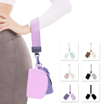 Portable Double-Pocket Coin Purse Card Case Light Keychain Multi-Functional Waterproof Nylon Wrist Strap Key Holder Fashionable