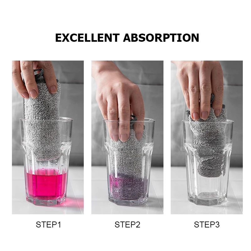 Kocean Household Item Bamboo Charcoal Dish Cloth Product Non Oil