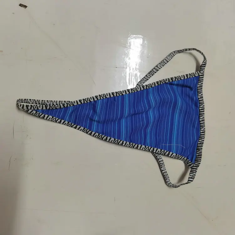 0.1 Dollars Model CG039 Different Size Stock Ready Women's Female Thongs and G String Underwear With Blue Color